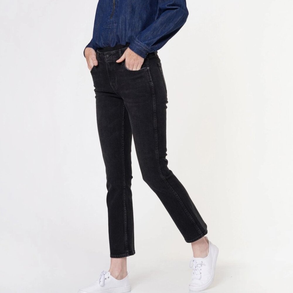 NOEND Denim Carla Ankle Mini Boot Cut Jeans in Oklahoma Black